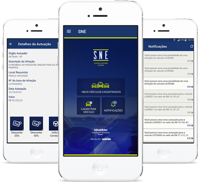 Multas de trânsito App SNE DENATRAN